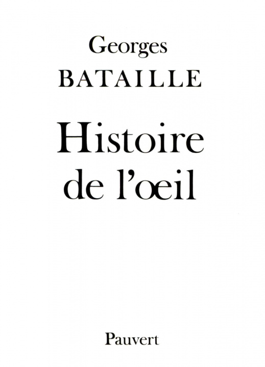 Kniha Histoire de l'oeil Georges Bataille
