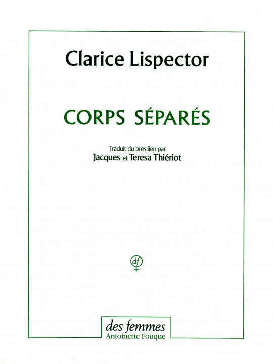 Libro Corps séparés Lispector