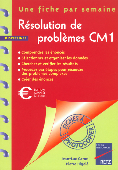 Livre RESOLUTION PROBLEMES CM1 EUROS Jean-Claude Caron