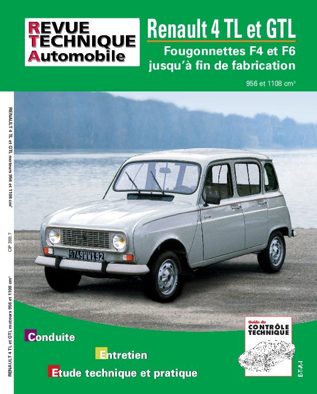 Carte Renault 4TL et GTL - fourgonnettes F4 et F6, jusqu'à la fin de fabrication ETAI