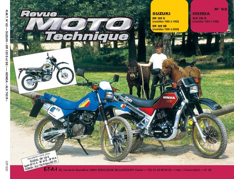 Книга RMT  62.2 SUZUKI DR 125 S/HONDA XLV 750 RD ET RF ETAI