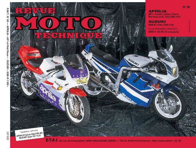 Kniha RMT  80.2 APRILIA 125AF1(89/91):SUZUKI GSX-R1100(91) ETAI