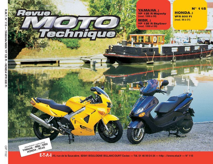 Könyv RMT 115.2 YAMAHA YP 125R MBK YP 125R HONDA VFR 800FI ETAI