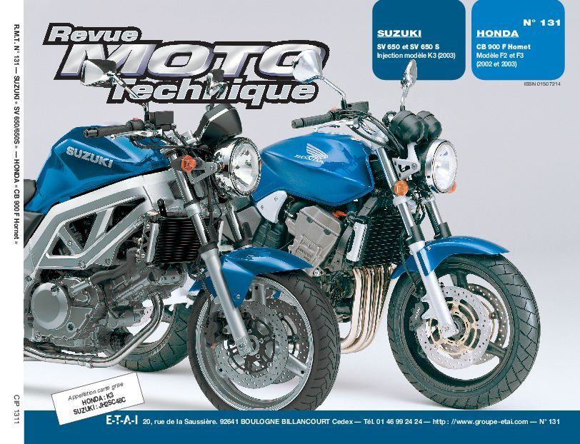 Kniha RMT 131.1 SUZUKI SV650 S/N - HONDA CB900F2 HORNET ETAI