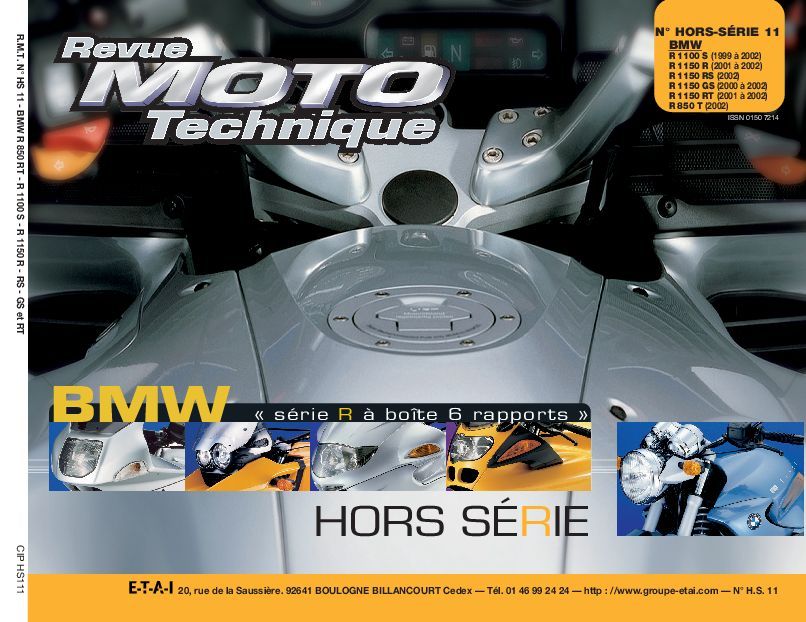 Kniha RMT HS11.1 BMW R850RT-1100S-R1150R-RS-GS ET RT ETAI