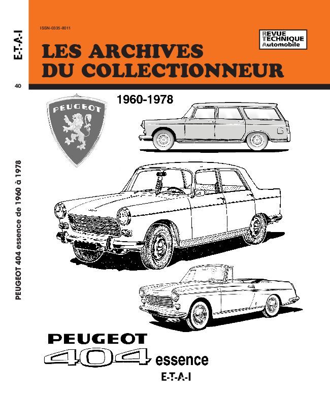 Kniha Peugeot 404 essence - 1960-1978 ETAI