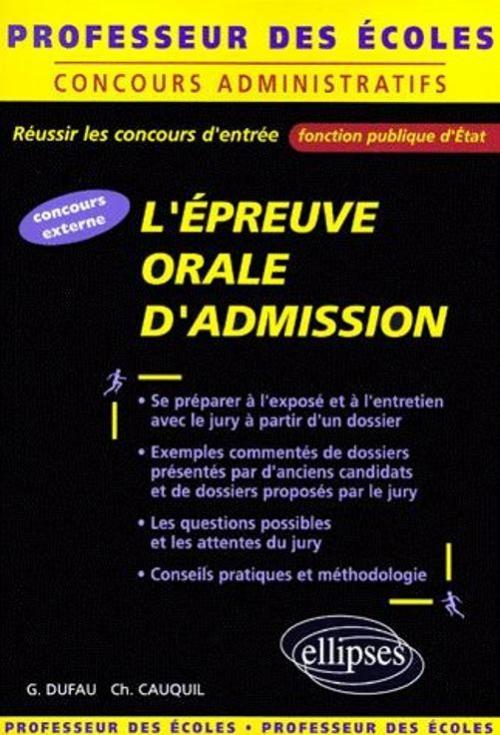 Kniha L'épreuve orale d'admission au concours de professeur des écoles Dufau
