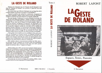 Kniha La geste de Roland Lafont