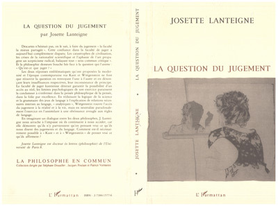 Knjiga La question du jugement Lanteigne