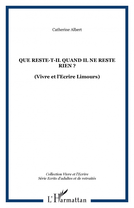 Livro Que reste-t-il quand il ne reste rien ? Albert