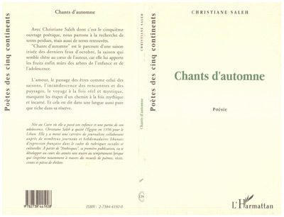 Libro Chants d'automne Saleh