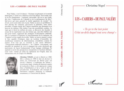 Carte Les "cahiers" de Paul Valéry Vogel