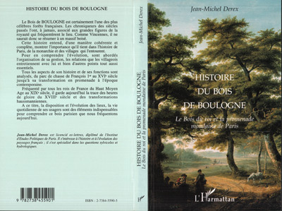 Kniha Histoire du bois de Boulogne Derex