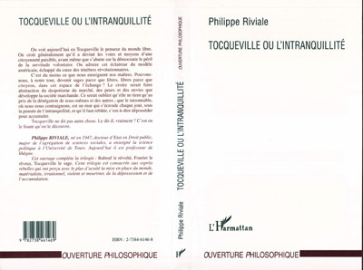 Book Tocqueville ou l'intranquillité Riviale