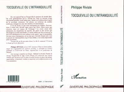 Knjiga Tocqueville ou l'intranquillité Riviale