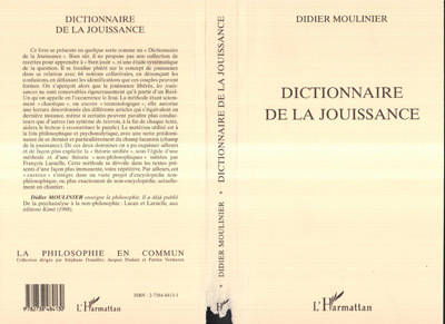Book DICTIONNAIRE DE LA JOUISSANCE Moulinier