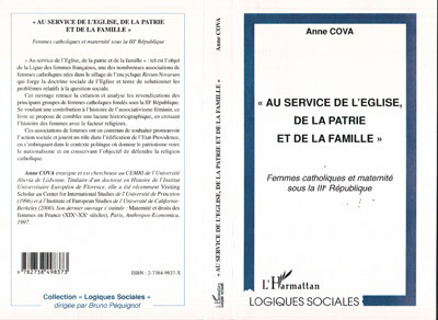 Kniha " AU SERVICE DE L'EGLISE, DE LA PATRIE ET DE LA FAMILLE " Cova