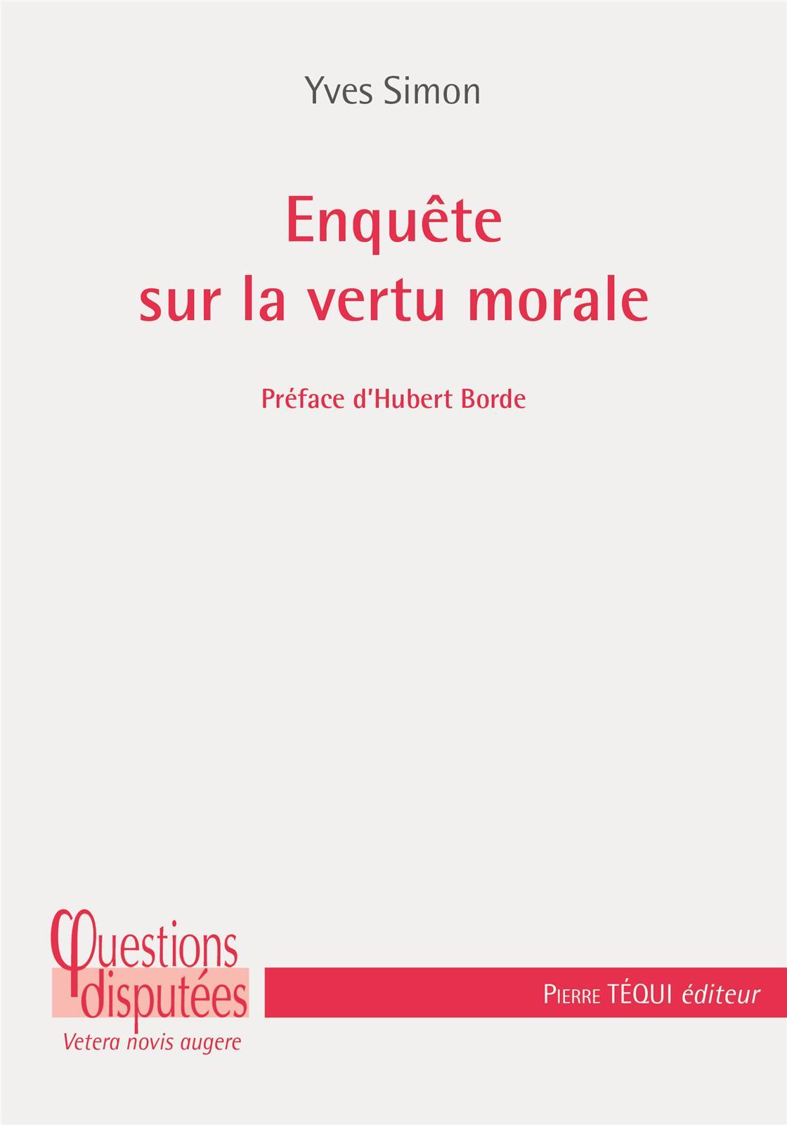 Knjiga Enquête sur la vertu morale YVES SIMON