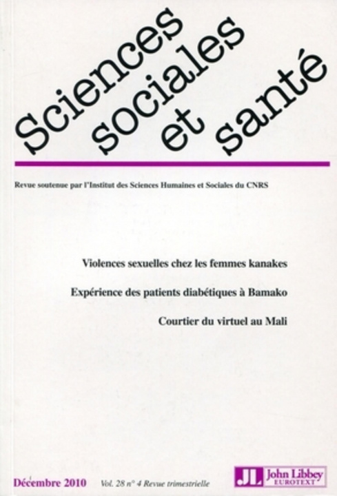 Carte Revue Sciences Sociales et Santé - Vol. 28 N°4 Décembre 2010 collegium