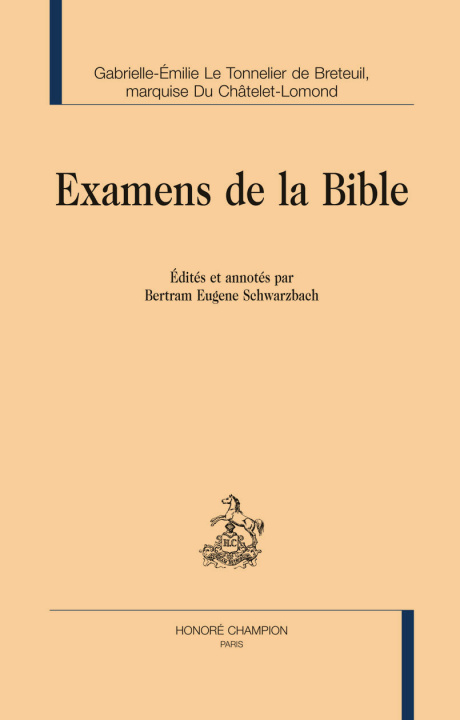 Knjiga EXAMENS DE LA BIBLE DU CHATELET (MADAME)