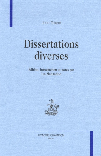 Buch Dissertations diverses Toland