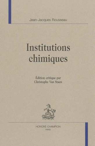 Knjiga Institutions chimiques Rousseau