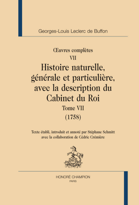 Kniha Histoire naturelle, générale et particulière, avec la description du Cabinet du Roi Buffon