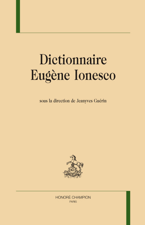 Kniha Dictionnaire Eugène Ionesco 
