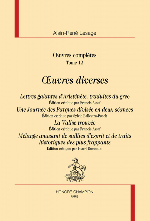 Buch Oeuvres diverses Lesage