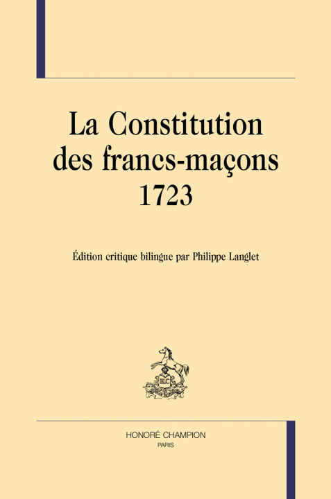 Libro La constitution des francs-maçons, 1723 Anderson