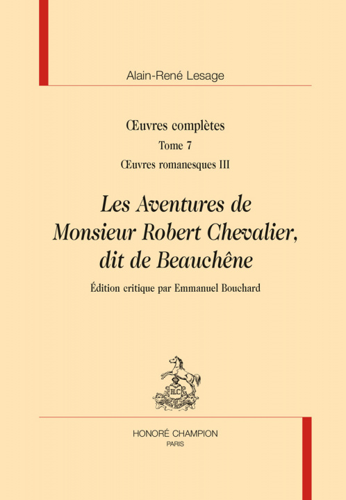 Carte Oeuvres romanesques Lesage