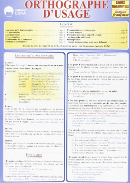 Knjiga FASCICULE ORTHOGRAPHE D'USAGE OURY STEPHANE
