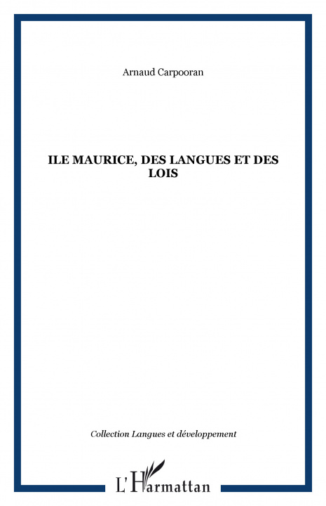 Książka Ile Maurice, des langues et des lois Carpooran