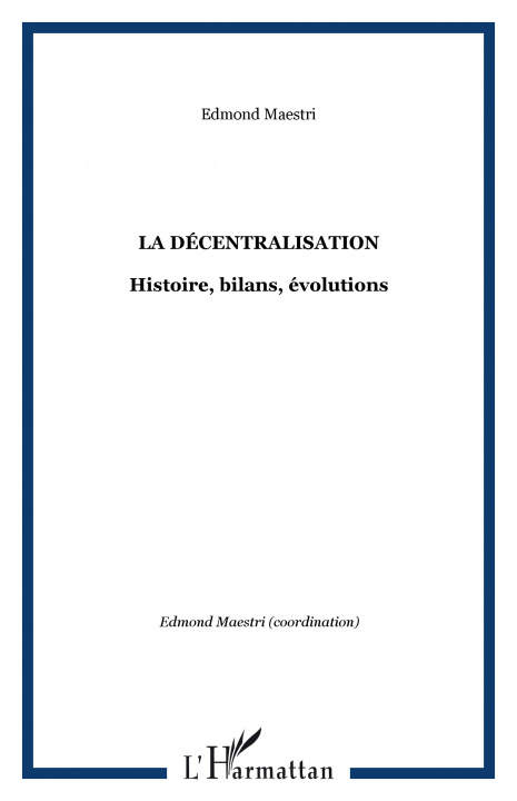 Book La décentralisation Maestri