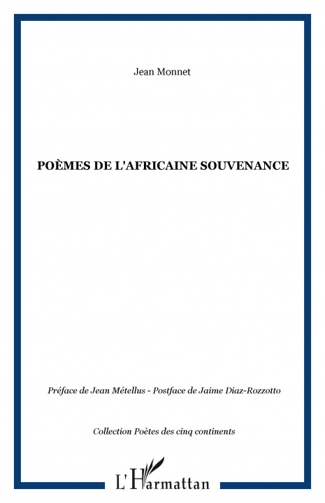 Könyv Poèmes de l'Africaine souvenance Monnet