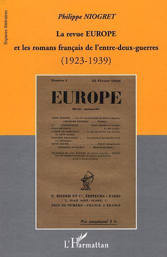 Carte La Revue EUROPE et les romans français de l'entre-deux-guerres Niogret