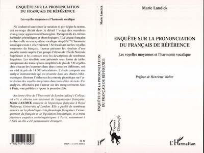 Knjiga Enquête sur la prononciation du français de référence Landick