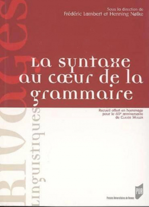 Kniha SYNTAXE AU COEUR DE LA GRAMMAIRE LAMBERT