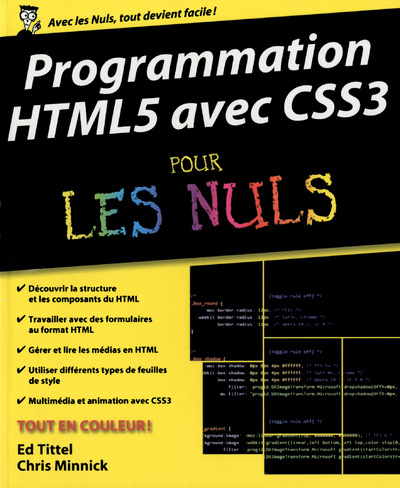 Carte Programmation HTML5 avec CSS3 pour les nuls Ed Tittel