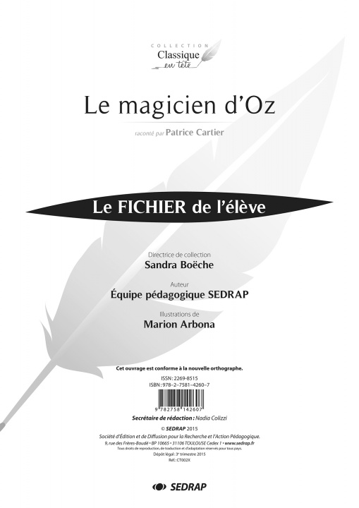 Knjiga MAGICIEN D'OZ - FICHIER collegium