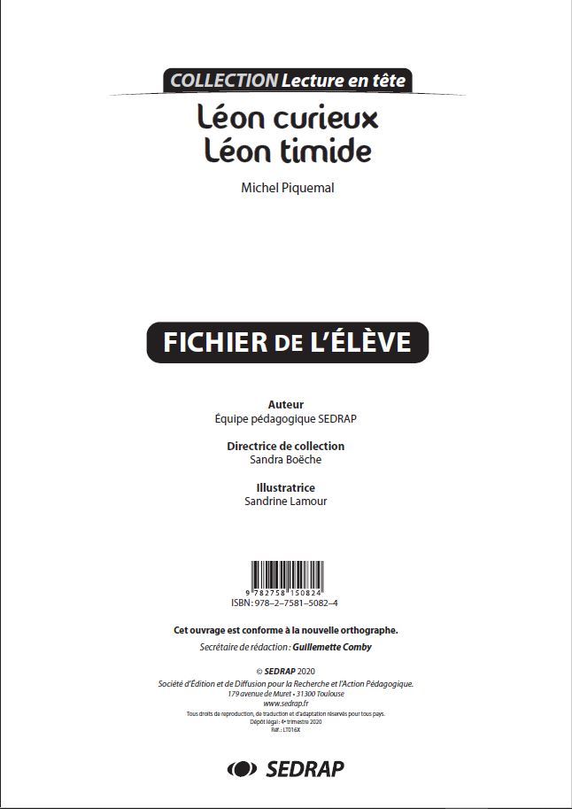 Carte Léon curieux, Léon timide - le fichier PIQUEMAL