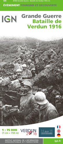Nyomtatványok 87055 Bataille De Verdun 1916  1/75.000 