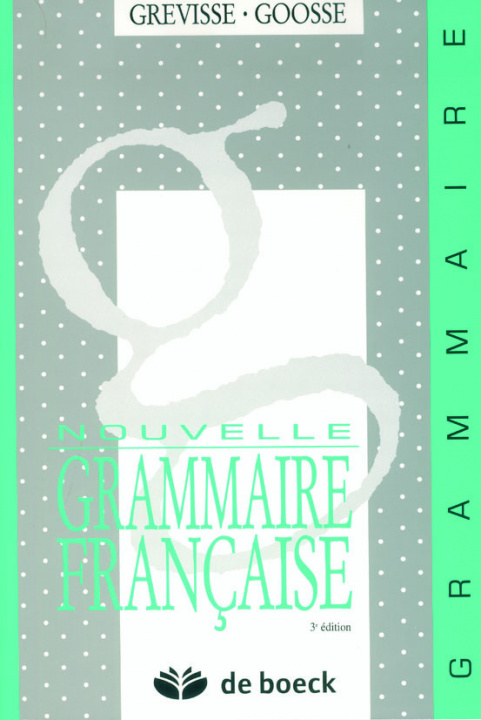 Book Nouvelle grammaire française GOOSSE