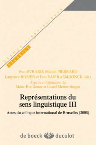 Kniha Représentations du sens linguistique III PIERRARD