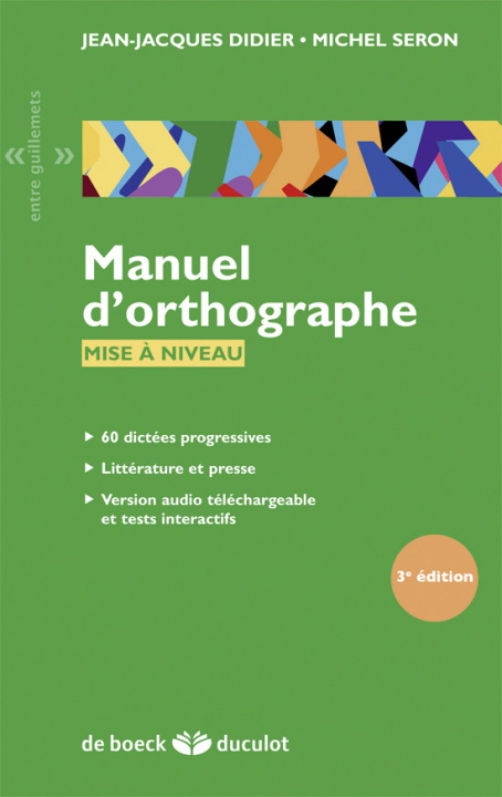 Kniha Manuel d'orthographe DIDIER