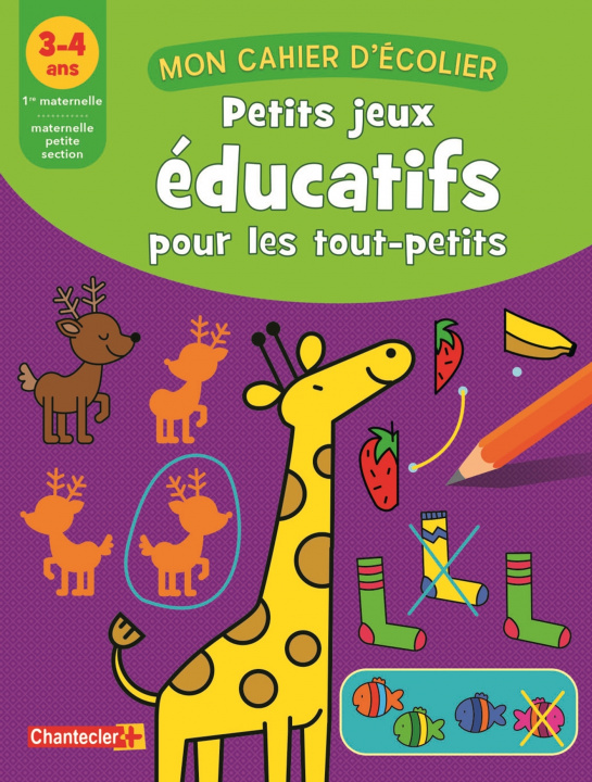 Livre Mon cahier d'écolier (3-4 ans) petits jeux éducatifs collegium