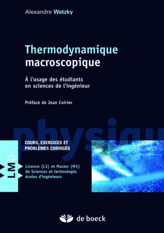 Buch Thermodynamique macroscopique WATZKY