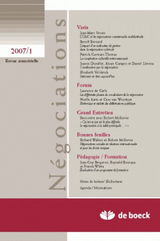 Knjiga NEGOCIATIONS 2007/1 N.7 XXX