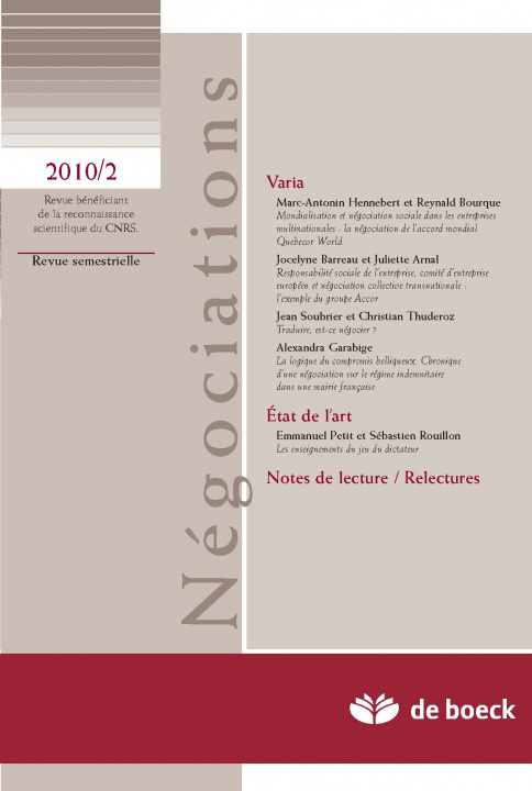 Knjiga NEGOCIATIONS 2010/2 N.14 XXX