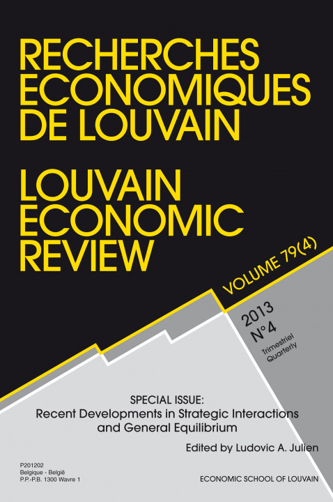 Knjiga RECHERCHES ECOOMIQUES DE LOUVAIN 2013/4 VOLUME 79 XXX